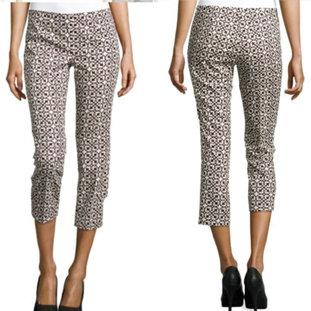 Laundry by Shelli Segal Black & White Print Crop Pant